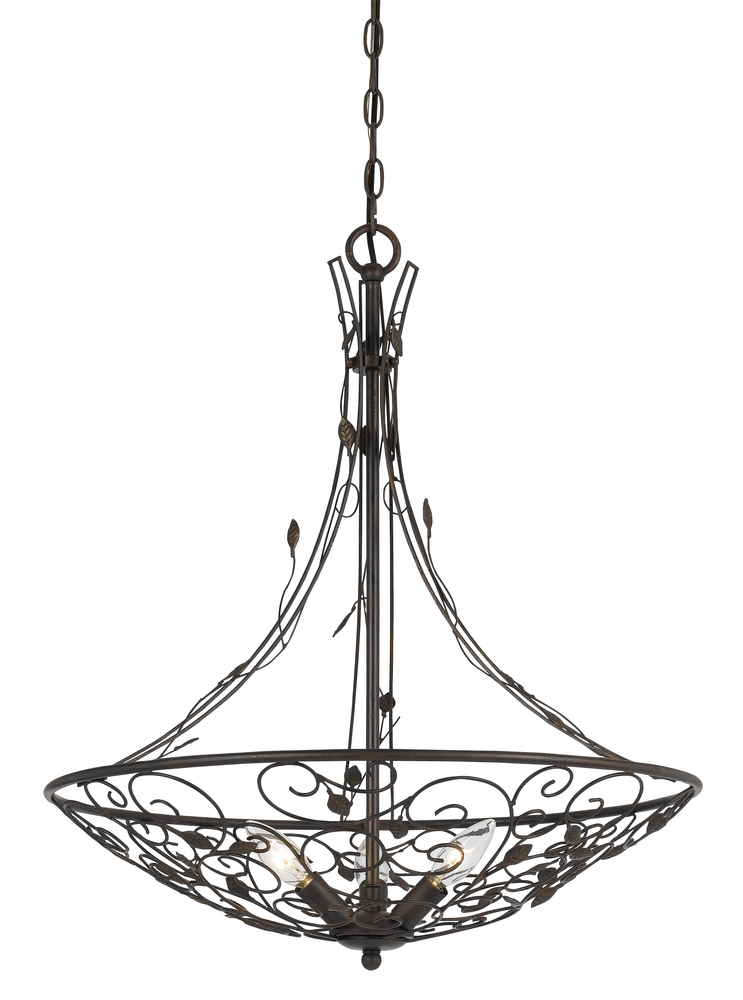 26.5&#34; Inch Tall Metal Chandelier in Iron Rust Finish