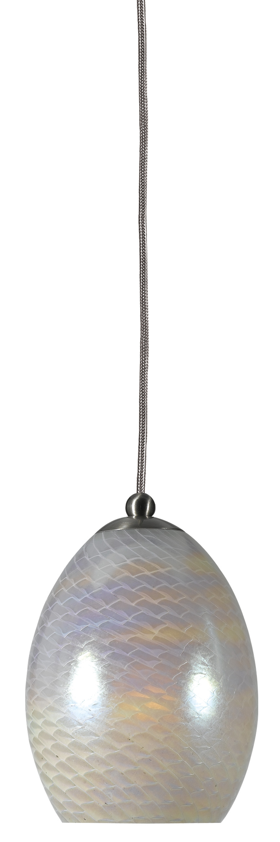 10.4&#34; Tall Glass Pendant with Brushed Steel Cord