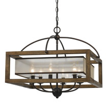 CAL Lighting FX-3536/6 - 20" Inch Square Chandelier in Dark Bronze