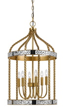 CAL Lighting FX-3599-6 - 27.5" Inch Tall Metal Pendant in French Gold Antiqued Mirror Finish