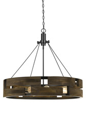 CAL Lighting FX-3670-9 - 30" Height Metal Chandelier in Smoky Wood Finish