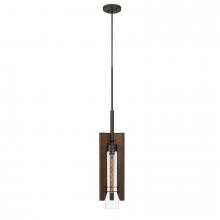 CAL Lighting FX-3690-1 - 60W Almeria Wood/Glass Pendant Fixture (Edison Bulb Not included)