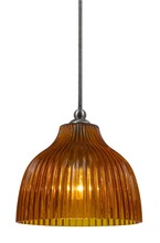 CAL Lighting UP-1070/6-BS - 7" Tall Glass Pendant with Brushed Steel Finish