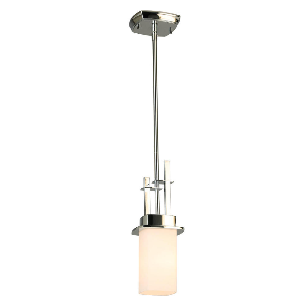 1x60W Mini Pendant w/ Chrome Finish & Frosted Opal Glass