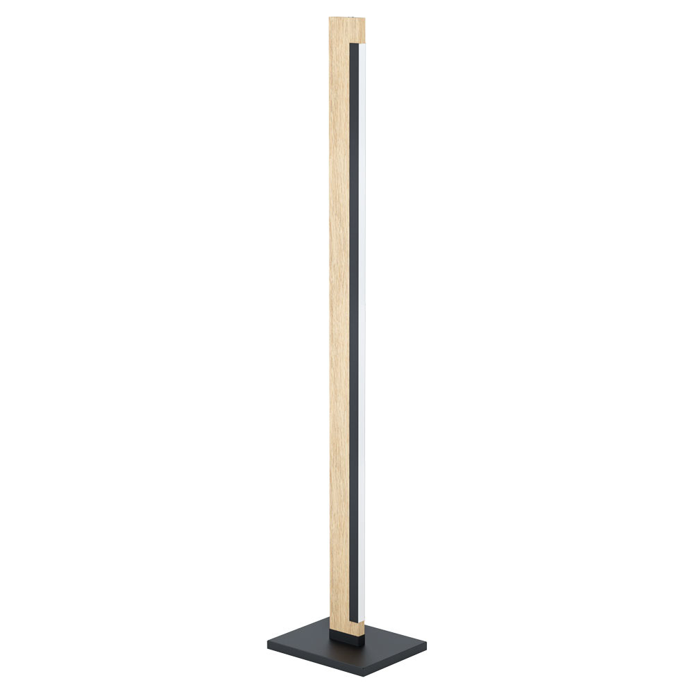 Integrated LED floor lamp black and wood finish with White Plastic Cover 22W Integrated LED