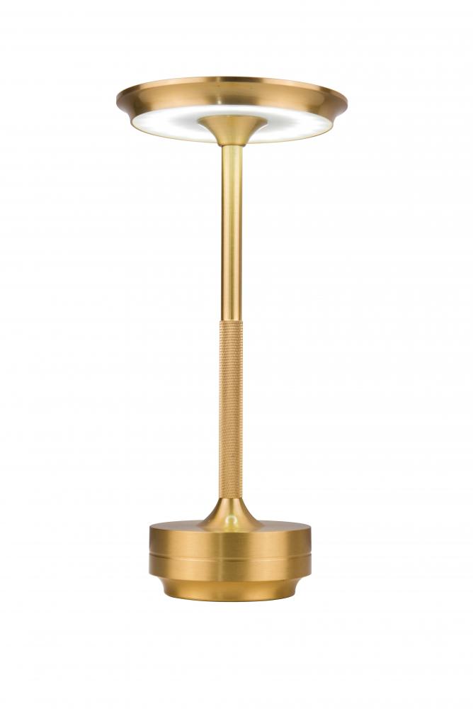 Rikki 1 Light LED Rechargeable Lamp in Gold