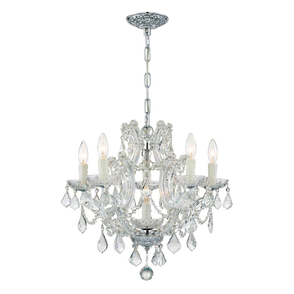 Maria Theresa 6 Light Swarovski Strass Crystal Polished Chrome Chandelier