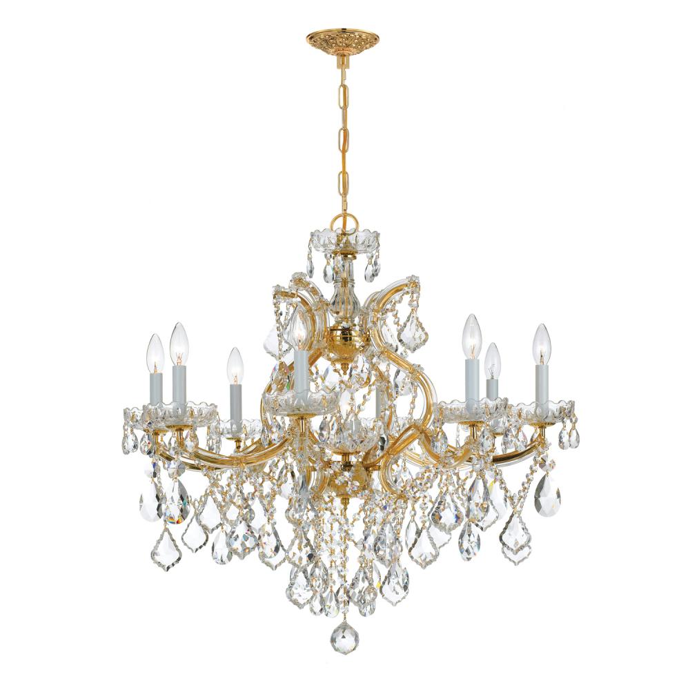 Maria Theresa 9 Light Swarovski Strass Crystal Gold Chandelier