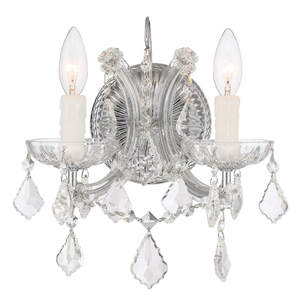 Maria Theresa 2 Light Spectra Crystal Polished Chrome Sconce