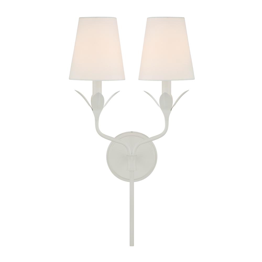 Broche 2 Light Matte White Sconce