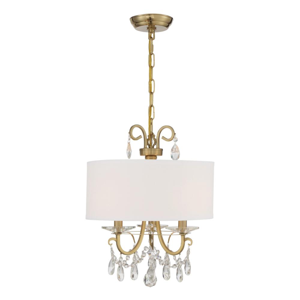 Othello 3 Light Swarovski Strass Crystal Vibrant Gold Mini Chandelier