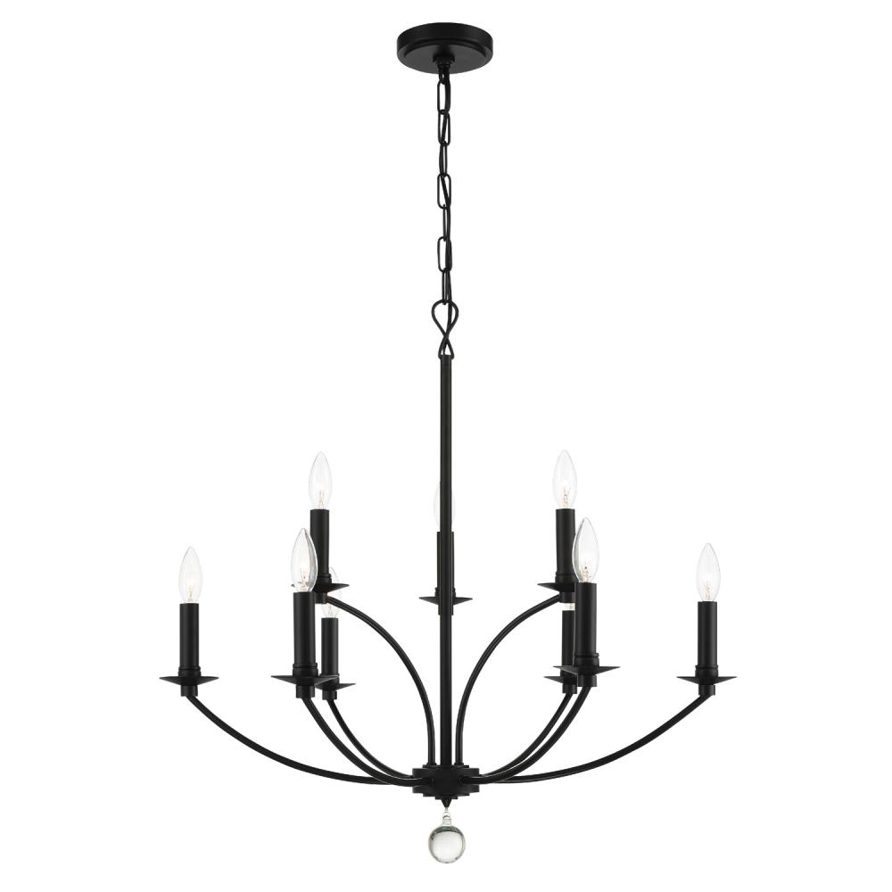 Mila 9 Light Black Chandelier