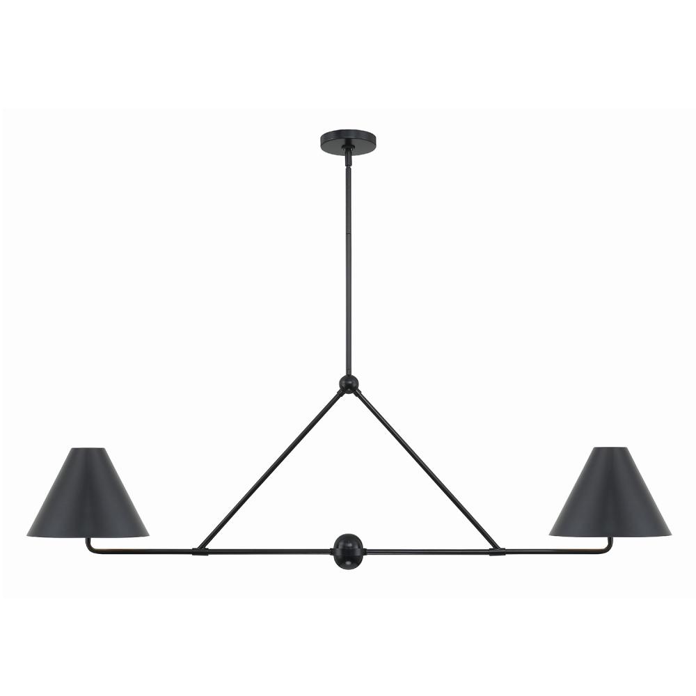 Xavier 4 Light Matte Black Linear Chandelier