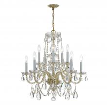 Crystorama 1130-PB-CL-S - Traditional Crystal 10 Light Swarovski Strass Crystal Polished Brass Chandelier