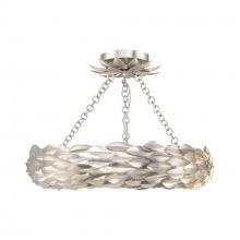 Crystorama 535-SA_CEILING - Broche 6 Light Antique Silver Semi Flush Mount