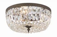 Crystorama 714-EB-CL-S - Crystorama 3 Light Swarovski Strass Crystal English Bronze Flush Mount