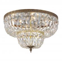  718-OB-CL-SAQ - Crystorama 4 Light Spectra Crystal Olde Brass Flush Mount