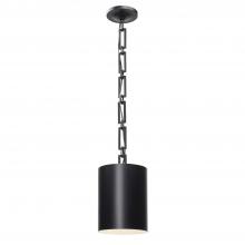 Crystorama 8680-MK-WH - Brian Patrick Flynn Alston 1 Light Matte Black + White Mini Pendant