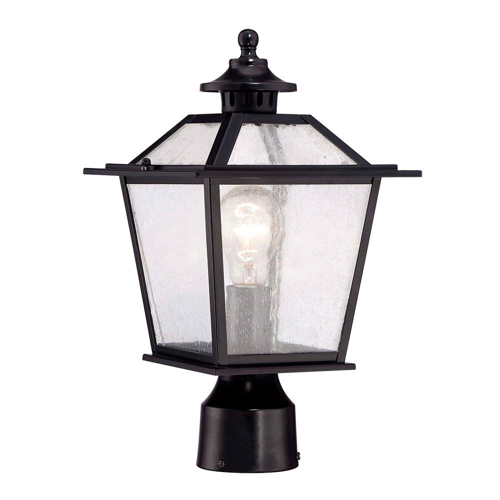 Salem Collection Post-Mount 1-Light Outdoor Matte Black Light Fixture