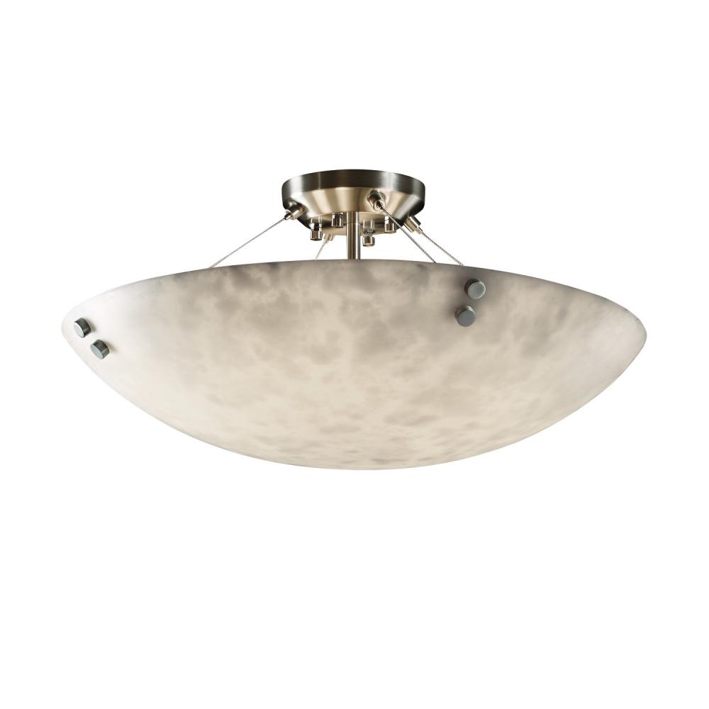 24" Semi-Flush Bowl w/ Concentric Squares Finials