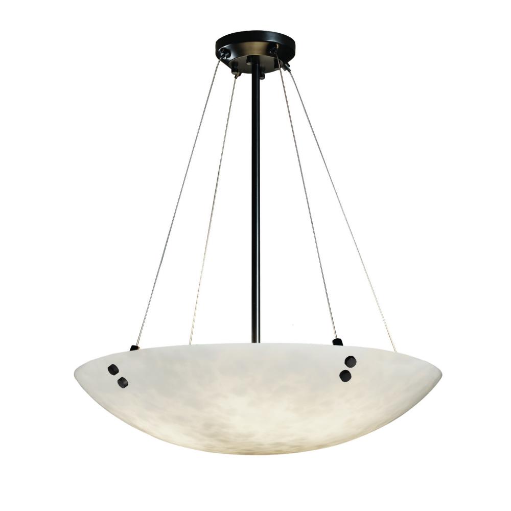 60&#34; Pendant Bowl w/ Pair Cylindrical Finials