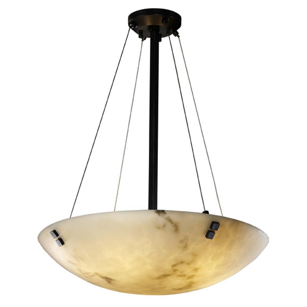 24&#34; LED Pendant Bowl w/ Pair Square Finials