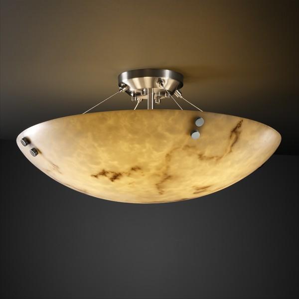 18&#34; Semi-Flush Bowl w/ LARGE SQUARE W/ POINT FINIALS