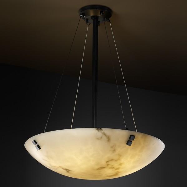 48&#34; Pendant Bowl w/ Pair Cylindrical Finials