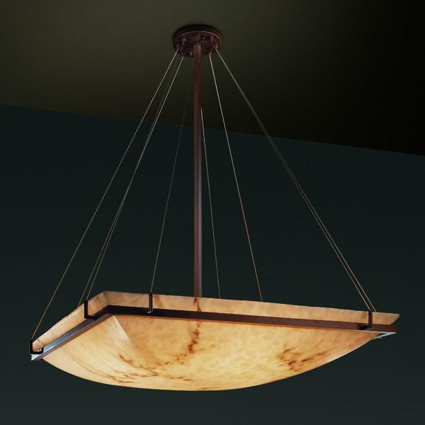 48&#34; Square LED Pendant Bowl w/ Ring