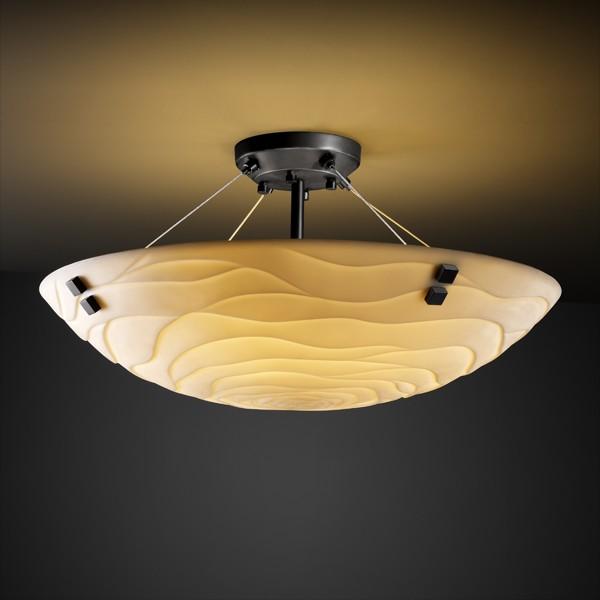 18&#34; Semi-Flush Bowl w/ CONCENTRIC CIRCLES FINIALS