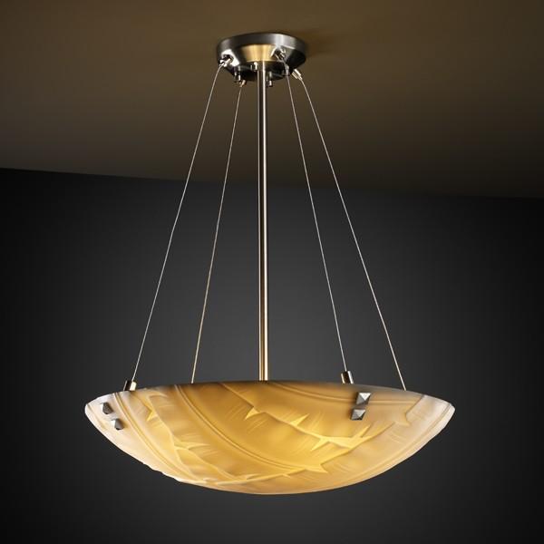 24&#34; Pendant Bowl w/ CONCENTRIC CIRCLES FINIALS