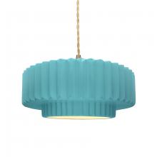 Justice Design Group CER-6553-RFPL-BRSS-BEIG-TWST - Medium Tier Pleated 1-Light Pendant