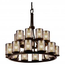 Justice Design Group FSN-8767-10-MROR-DBRZ-LED21-14700 - Dakota 21-Light 2-Tier Ring LED Chandelier