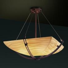 Justice Design Group PNA-9724-25-WAVE-DBRZ-LED6-6000 - 36" LED Pendant Bowl w/ Crossbar