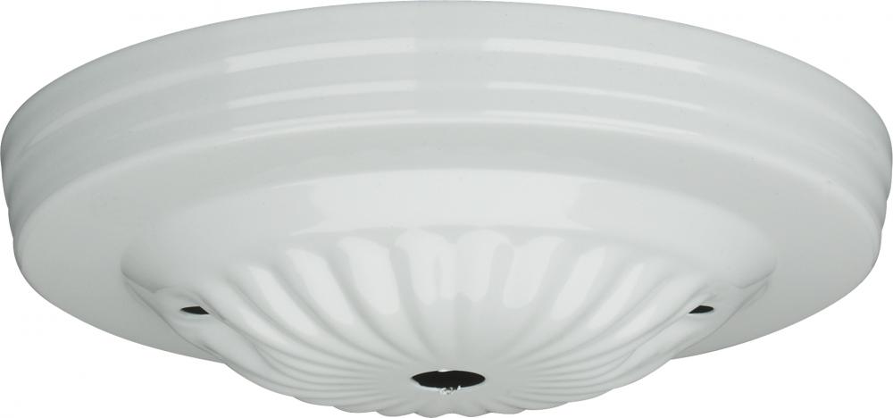 Ribbed Canopy; Canopy Only; White Finish; 5&#34; Diameter; 7/16&#34; Center Hole; 2 -8/32 Bar Holes