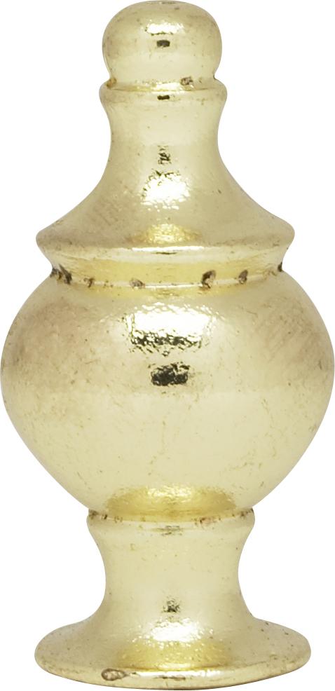 Modern Finial; 1-1/2&#34; Height; 1/4-27; Polished Brass Finish