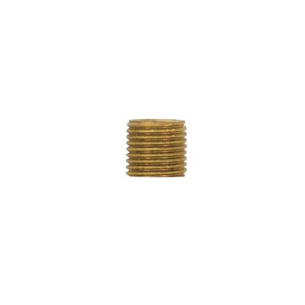 1/4 IP Solid Brass Nipple; Unfinished; 5/8&#34; Length; 1/2&#34; Wide