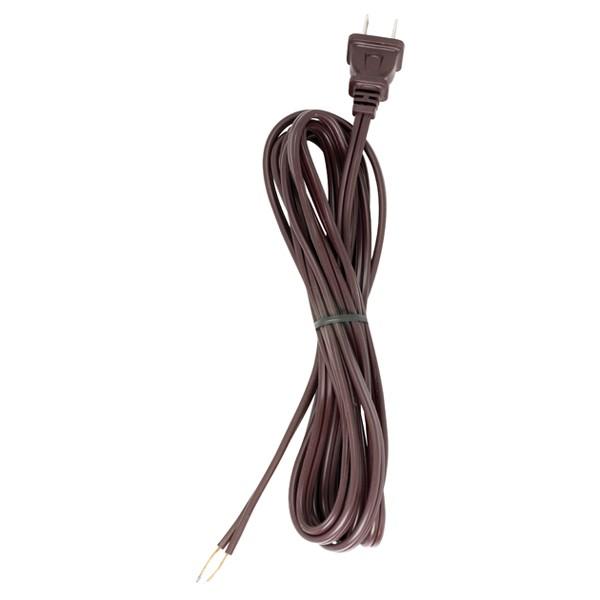 10 Foot 18/2 SPT-2 105C Cord Set; Brown Finish; 36&#34; Hank; 150 Carton; Molded Polarized Plug;