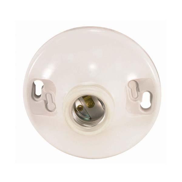 4 Terminal Keyless White Phenolic Ceiling Receptacle; Screw Terminals; 4-1/2&#34; Diameter; 660W;