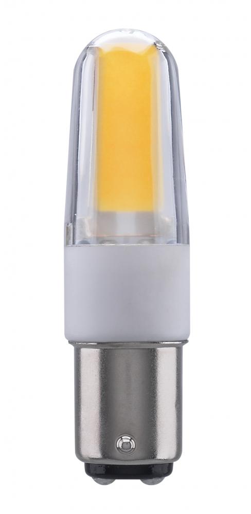 4 Watt; LED; 3000K; Clear; Double Contact Bayonet base; 120-130 Volt