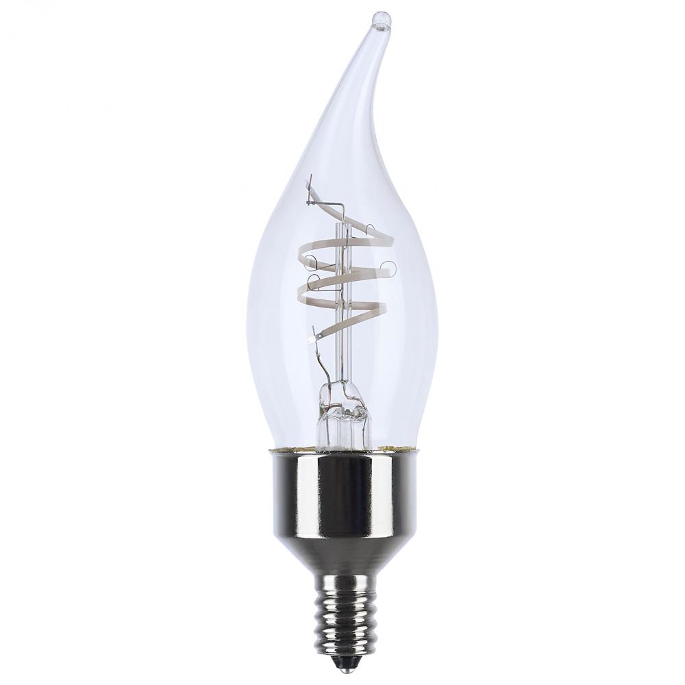 4 Watt LED; Reminiscent; Flex Gray Coil Filament; CA11; Candelabra Base; 2700K CCT; Clear; 120 Volt