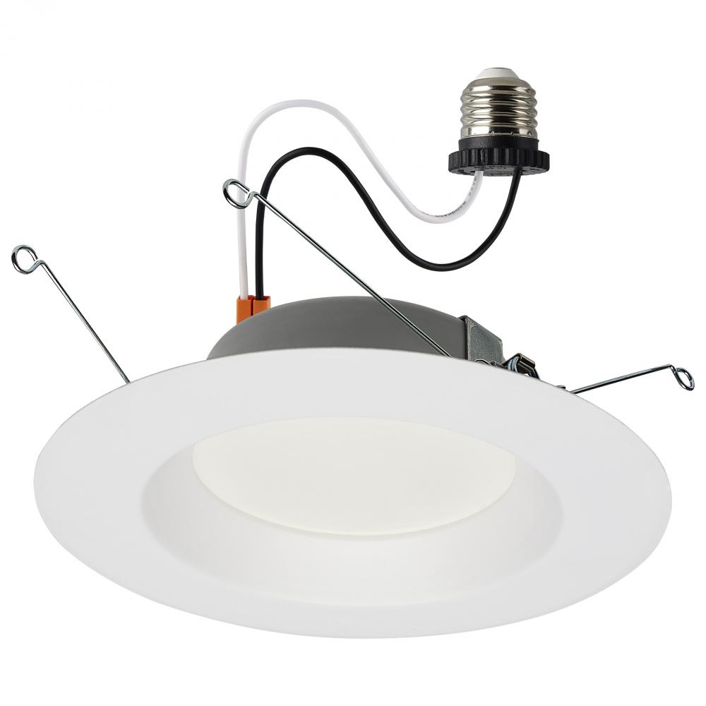 12.5 Watt LED Downlight Retrofit; 5-6&#34;; 4000K; 120 Volts; Dimmable; White Finish