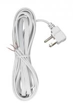 Satco Products Inc. 90/2459 - 10 Foot 18/3 SPT-2 105C Flat Plug Cord Set; White Finish; No Hank; 100 Carton; Molded Plug; Tinned