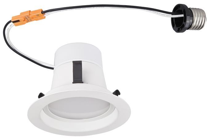 8W 4&#34; Recessed Downlight LED Dimmable Warm White (2700K) E26 (Medium) Base Socket Adapter,