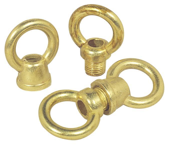 Two 1&#34; Diameter Female and Male Loops Brass Finish