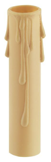 Two 4&#34; Plastic Candle Socket Covers Tan Drip