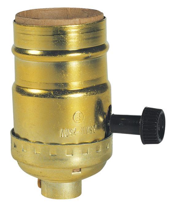 3-Way Turn-Knob Socket Brass Finish