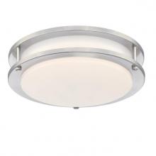 Westinghouse 6112300 - 11 in. 19W LED Flush Brushed Nickel Finish White Frosted Shade