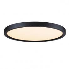 Westinghouse 6133600 - 15 in. 30W LED Flush with Color Temperature Selection Black Finish White Acrylic Shade