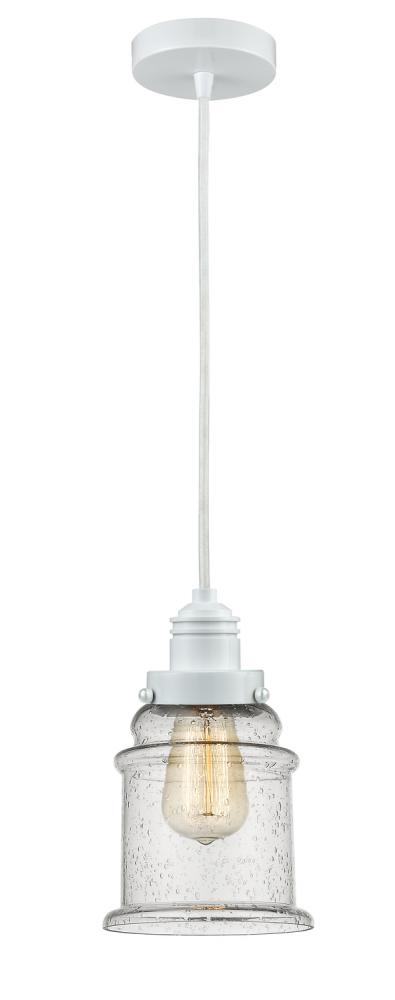 Winchester - 1 Light - 8 inch - White - Cord hung - Mini Pendant